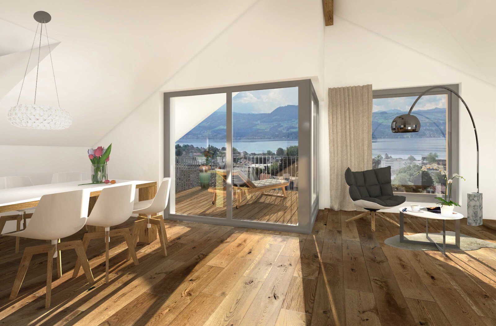 Dachwohnung mit Blick auf den Zürichsee