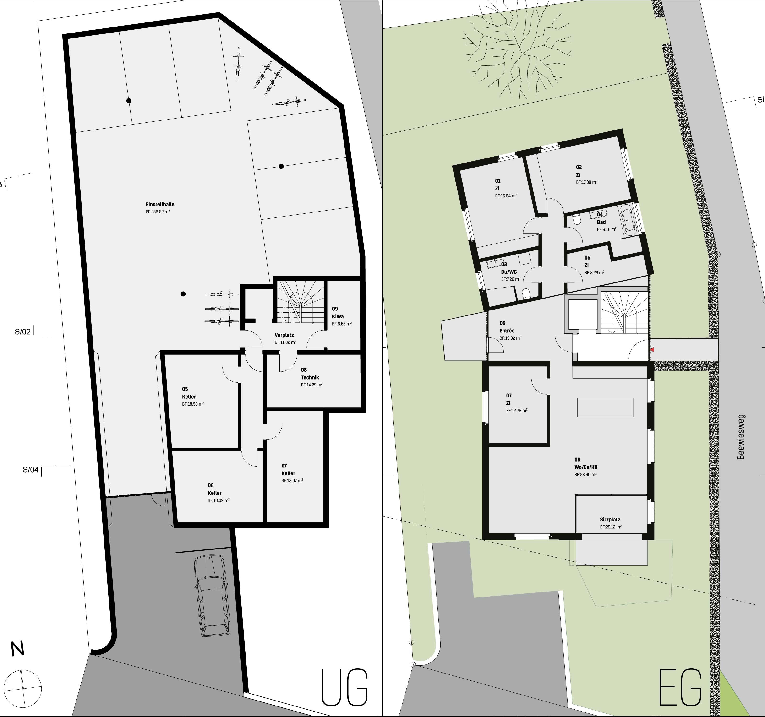 Grundrisse Erdgeschoss und Untergeschoss